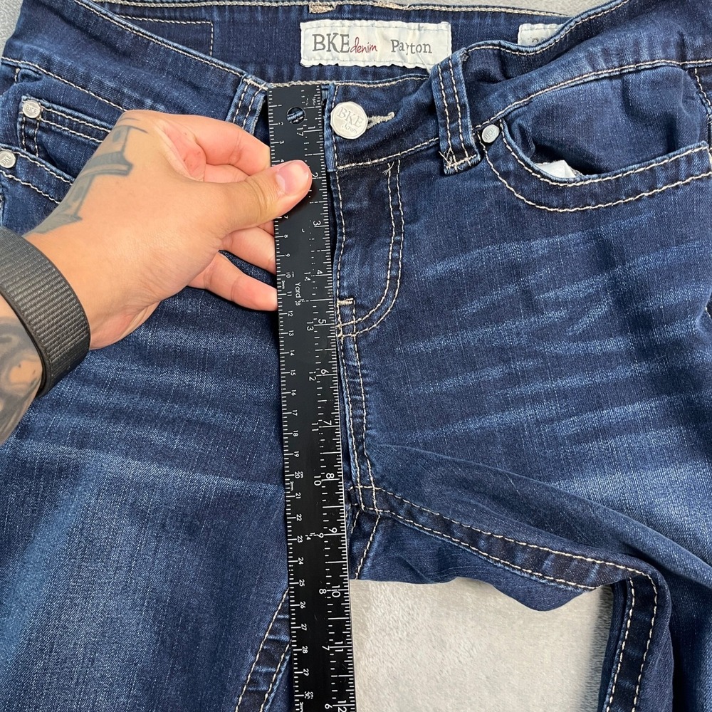 BKE Payton Bootcut Jeans Womens 27XL Dark Wash Stretch Denim 27x35.5 Embroidered - Picture 5 of 15